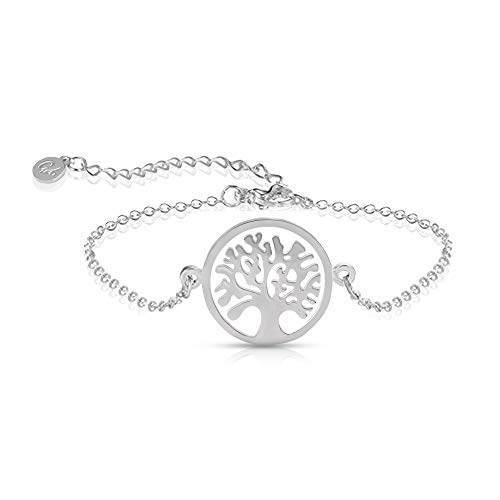 GD GOOD.designs EST. 2015 Bracelet Arbre de Vie - Or ou Argent - Femme ou Jeune Fille (Argent)