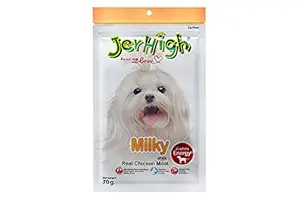Jerhigh Dog Snacks Milky Stick Chicken Meat 70g Plus Vitamin Calcium (Pack of 3)