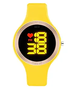 Time Up 2021 Digital Dial Round Ring Design Waterproof Kids Watch for Boys & Girls (Age 5-15 Years)-CRT-X (Yellow)