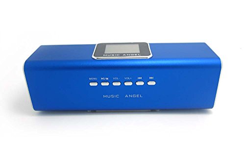 Music Angel- FM-Radio MP3 Player - Line In MicroSD - Stereo Lautsprecher Boxen Soundstation f  r Handy  PC  LAPTOP  NETBOOK  Tablet - Farbe Blau