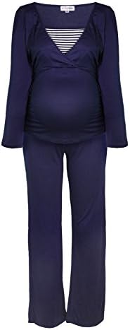 Maternity and nursing pyjamas stripes.