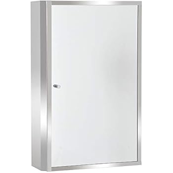 HOMCOM Stainless Steel Wall Mounted Mirror Cabinet With Shelves Bathroom Storage 1