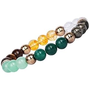GEMSMANTRA Natural Healing Bracelets For Men & Women, Certified 8mm-10mm Beads for Money Magnet & Wealth Attraction, Prosperity, Success, Protection, Luck, Stress Relief & Emotional Balance