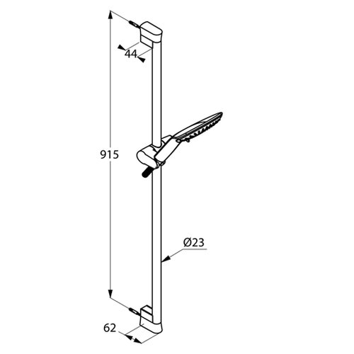 Kludi Brauseset 3-S Fizz Wandstange, L 900 mm, verchromt, 6774005-00 - 3