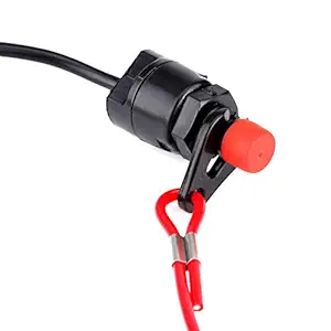 Black + Red Safety Stop Lanyard, Durable Outboard Engine Kill Switch, Engine Kill Switch, for Motorcycle Lawn Mowers