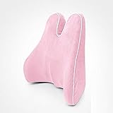 Siège d'auto grande chaise ergonomique Coussin taille du dossier Pad Coton Mémoire Retour Coussin dossier Chaise de bureau,Rose
