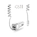 Produktbild OKCS USB KFZ Ladegerät Lightninganschluss + Adapter Schnellladegerät - dehnbar - kompatibel mit iPhone, iPad, iPod, Galaxy, Xperia usw. - weiß