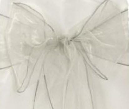 Organza Chair Sashes SILVER Pack of 5 ~ Ideal Wedding ~ Party ~ Celebrations ~ Anniversary