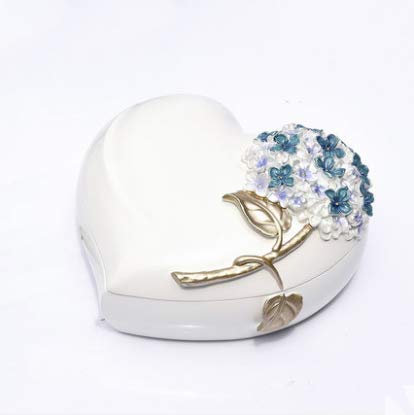 Preisvergleich Produktbild Garten Harz Liebe Ziyanghua Schmuckschatulle Schmuckschatulle Kosmetische Aufbewahrungsbox Weiße Box (14 * 13,5 * 6,5 cm)