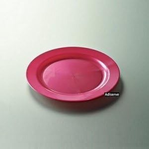 Adiserve 12 Disposable Plastic Wedding Plates 24 cm Mother of Pearl Fuschia Colour -