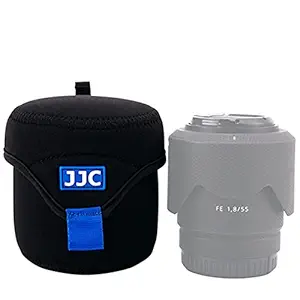 JJC Anti-Shock Neoprene Mirrorless Camera Lens Pouch Bag Case for Sony FE 50mm F1.8 F2.8 28-70mm E 10-18mm 18-135mm SEL50F18F/2 SEL2870 SEL1018 SEL18135 Canon RF 35mm Fuji XF 23mm F1.4 56mm F1.2