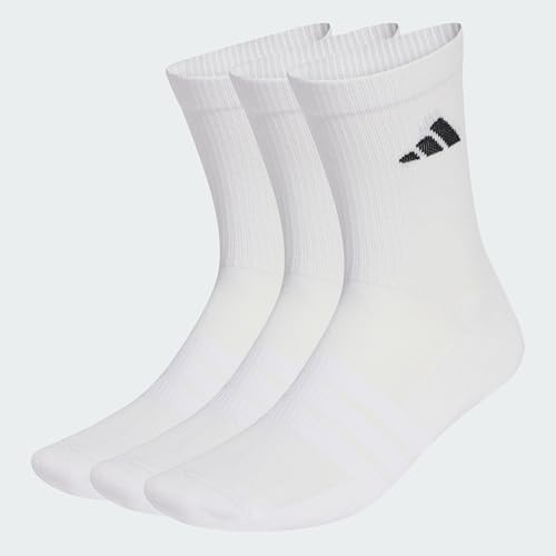 adidas Unisex - Adulto Cushioned Sportswear Crew Socks 3 Pair Pack, white/white/black, 37-40