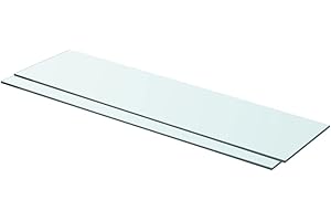 WIFESE Panneaux d'Étagère 2 Pcs Verre Trempé Transparent 80x20 cm Épaisseur 8 mm Étagère de Maison Magasin Tablette Salle de Bain Chambre à Coucher Autres Accessoires de Salon Étagère de Douche