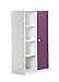 Produktbild Design Vicenza "Avola" One Tür Schrank, Holz, Weiß mit Lila Details