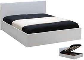 Weber Industries 03539 Barcelona Lit Coffre avec T&ecirc;te de lit/Sommier &agrave; Lattes Blanc 140 x 190 cm