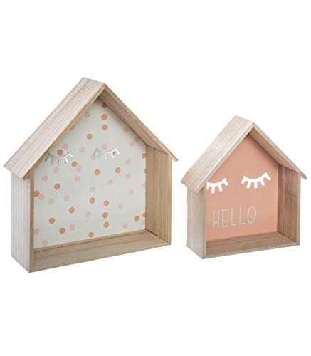Atmosphera - Lot de 2 Etagères Forme Maison Collection Bohème