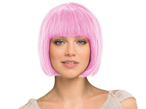 Parrucca da Donna per Carnevale di Vari Colori, Taglio Corto Bob, Taglia Unica per Donne Adulte Stile Elegante Classica Comoda Confortevole da Indossare Bellissima Fashion Lifestyle, Corto Rosa