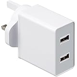 AmazonBasics Two-Port USB Wall Charger (4.8 Amp) - White