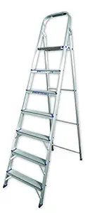 Casa Copenhagen,Designed in Denmark, 7-Step Foldable Aluminium Ladder Laser Cut with Super Advance Sure-Hinge Technology - Blue