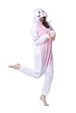 Unisex Erwachsene Kinder Pyjamas Cosplay Nachtwäsche Osterhase Tier Onesie Kostüme Schlafanzug Tieroutfit tierkostüme Jumpsuit (M, weiß Hase)