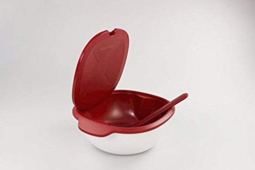 TUPPERWARE Thermo-Duo 2,25LWarmie-Tups Servieren+Servierlöffel Iso-Duo rot weiß 14864 - 8