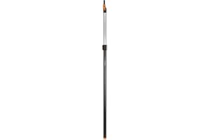 FISKARS Manche télescopique pour têtes d'outils QuikFit, Longueur: 1,4 - 2,4 m, Aluminium, Noir/Orange, QuikFit, 1000666