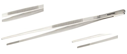 Kurze Grillpinzette Fleischpinzette 16 cm aus rostfreiem Edelstahl - 2