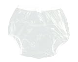 Haian Adult Incontinence Pull-on Plastic Pants 3 Pack (Medium, Transparent White)