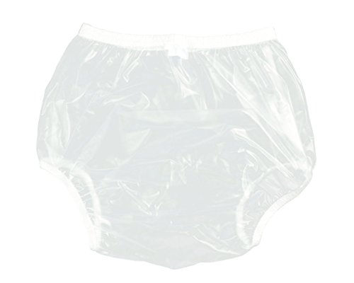 Haian Adult Incontinence Pull-on Plastic Pants 3 Pack (Large, Transparent White)