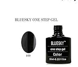 No se astilla o manchas Bluesky UV/LED esmalte de uñas de gel de One Step Número 109, Jet Black 10 ml