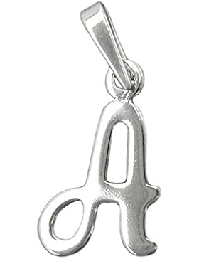 Unbespielt Unisex Kettenanhänger Anhänger Buchstabe A aus 925 Silber Abmessung 15 x 10 mm inkl. kleiner Schmuckbox