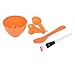 Sourcingmap Makeup DIY Facial Bowl Brush 6 in 1 Spoon Stick Beauty Tool, Orange