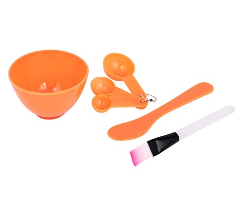 Sourcingmap Makeup DIY Facial Bowl Brush 6 in 1 Spoon Stick Beauty Tool, Orange
