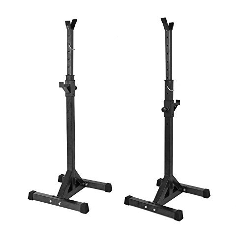 FEMOR kniebeugen Hantelablage Hantelständer Set für Langhantel, zum Bankdrücken,höhenverstellbar, rutschfest - 3