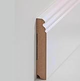 rodapie mdf lacado blanco generador de precios (1 Perfil = 2,5 metros) 50 metros «Südbrock» Rodapié / zócalo «Berlin» (Pecho paloma / MDF revestido / 719.115) - blanco