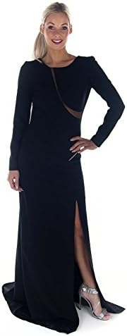 Pia Michi Black open back long sleeve zipper dress UK 10 (US 6)