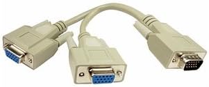 FreeLogix - 1 PC to 2 VGA SVGA Monitor Y Splitter Cable / Lead