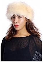 URBAN MIST Faux Fur Headband Light Cream