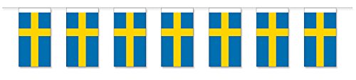 Preisvergleich Produktbild Fahnenkette Schweden 5 m - partydiscount24®