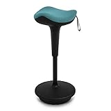 IWMH Tabourets de Bureau Debout, Chaise de Bureau Ergonomique, Tabouret Assis Pivotant Réglable en Hauteur à 360 Degrés (Bleu)