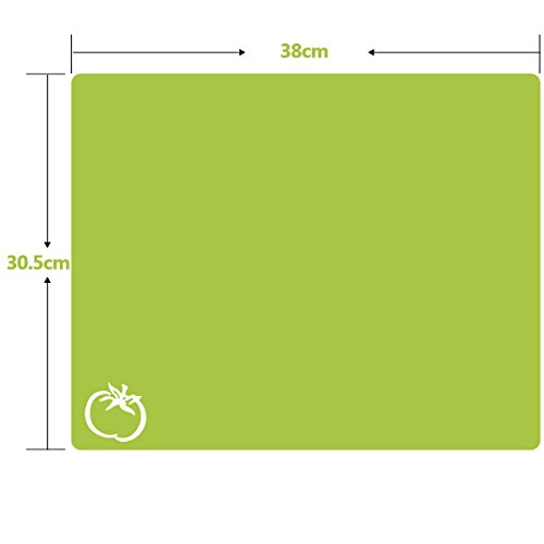 ZITFRI 4er Set Schneidebrett Kunststoff 38×30,5cm Schneidematte antibakteriell biegsam hygiene und rutschfest, getrennter Gebrauch für Lebensmittel wie Fisch / Gemüse / Geflügel / Fleisch - 5