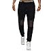 Produktbild Dasongff Sweatpants Herren Schwarz Slim Fit,Pacthwork Jogginghose,Männer Sweatpants Classics Laufhose Lang Sportanzug,Drawstring Hosen Trainingshose