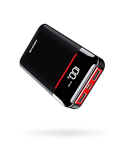 Aikove Powerbank 10000mAh Ultra Compatta Caricabatterie Portatile, Alta capacità Mini Batteria Esterna con 2 ingressi e 2 uscite Luci a LED, per Smartphone, Tablet