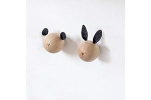 anaan Zoo Percheros de pared niños niñas Ganchos para abrigos Madera Colgador Abrigos Decorativo escandinavo Diseño Juego 2