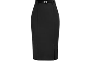 Belle Poque Femme Jupe Crayon Mi Longue Elastique en Tisssu Agréable pour Bureau Travail Occassion Formelles