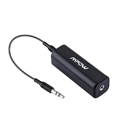 Mpow Isolateur de boucle Hum Killer Audio de terre antibruit compatible avec radio, iPod, lecteur MP3, Bluetooth recepteur et tous les appareils d'une sortie de 3.5 mm pour Systeme Audio de voiture - Noir