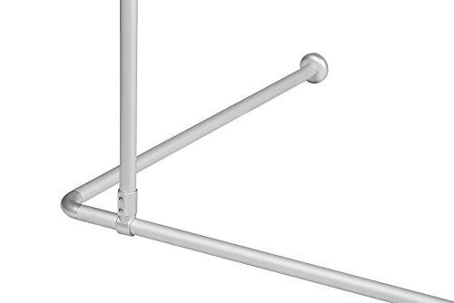 DECKENHALTERUNG DECKENSTÜTZE FÜR WINKELSTANGE DUSCHVORHANGSTANGE ALU MATT! 55 CM! UNDERSEILING OF CORNER ROD!