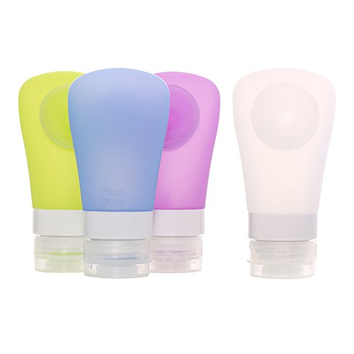 Anself 4 Stück Silikon Reise Flaschen Set mit Saugnapf (Größe Optional)