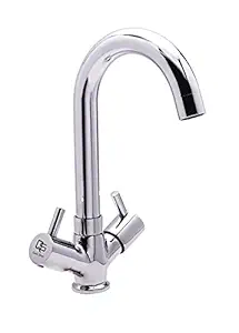 QUICK SILVER Delta Brass Center Hole Basin Mixer Tap for Wash Basin (Chrome Finish)