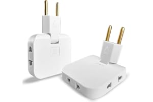 BOBOPACK 2 Enchufes Convertidores Europeos RotacióN de 180 Grados Viajes Accesorios Plug and Play Carga RáPida Ligero y PortáTil Adecuado para Viajeros O Viajes de Negocios Frecuentes